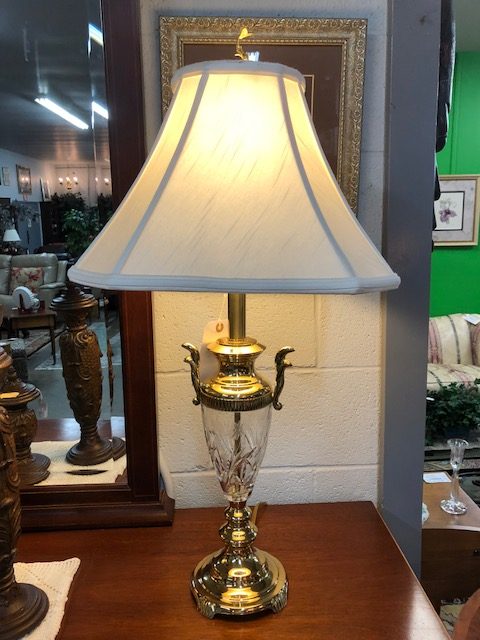 Crystal Brass Lamp $35. – Next To New